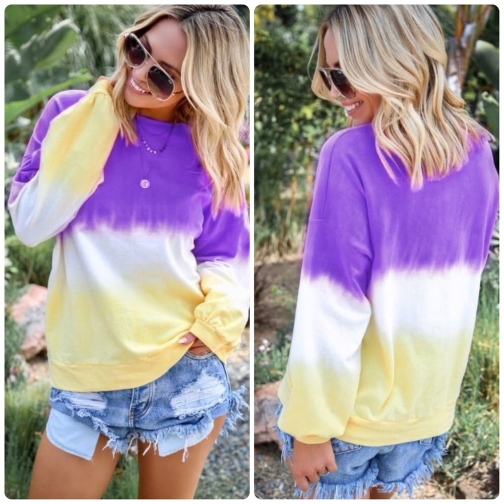 🆑 ★Tie-Dye Purple Print Long Sleeve Tee★